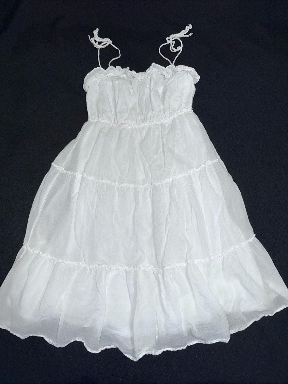 Old Navy White Tiered Spaghetti‎ Strap Sundress size small Cotton